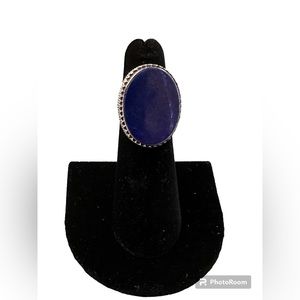 Lapis Lazuli Statement Ring in Silver |Size: 5